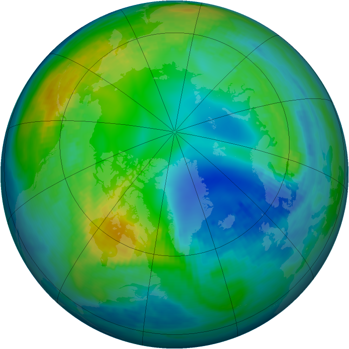 Arctic ozone map for 11 November 1983
